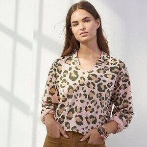 New! Anthropologie Show Me Your Mumu Tomasa Cropped Leopard Hoodie  - Size S